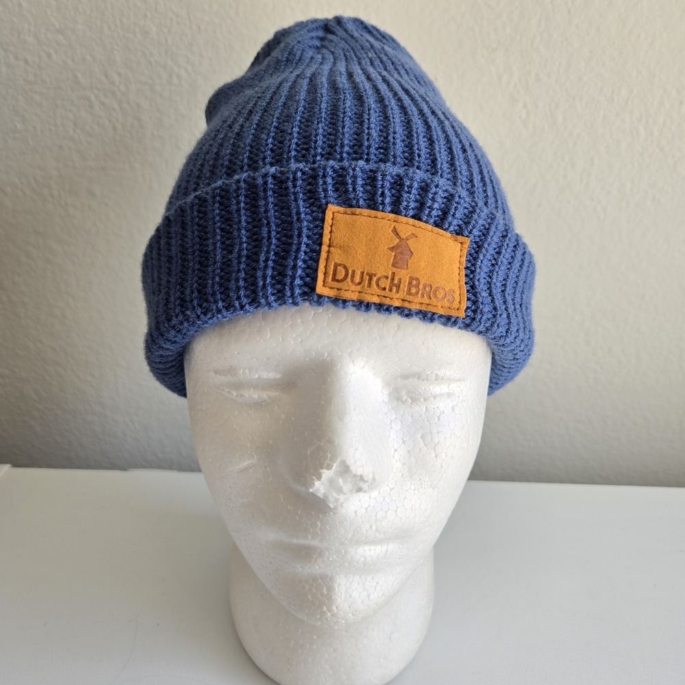 Dutch Bros Blue Hat Beanie Unisex Portland Oregon Hipster‎ Coffee Patch Windmill